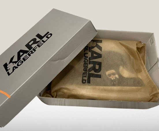 Modern Karl Lagerfeld shoes in the box