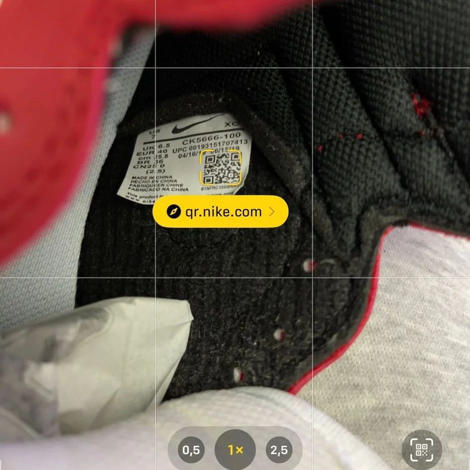 Scanner of Jordan 1 Chicago shoes