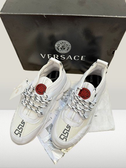 new edition Versace Chain Reaction White shoes