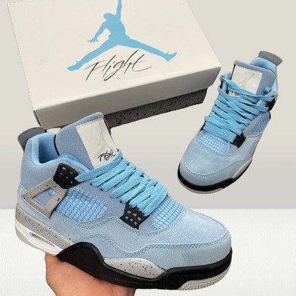 Air Jordan 4 University Blue suede upper close-up