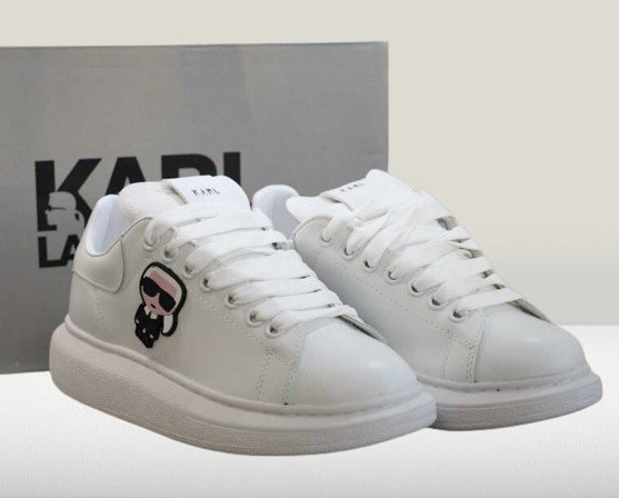 Designer white sneakers by Karl Lagerfeld – clean and elegant