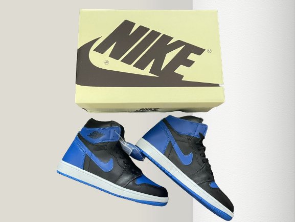 Jordan 1 Royal Blue with nike box