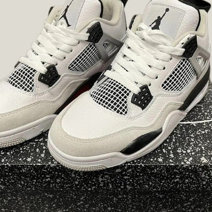 Jordan 4 Military Black studio view side view 
