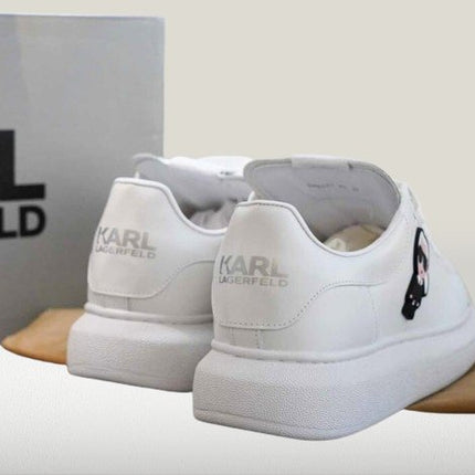 Karl Lagerfeld full white sneakers – high-fashion casual shoes