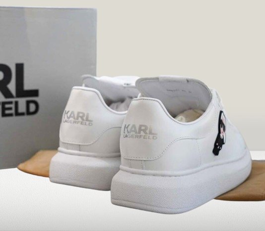 Karl Lagerfeld full white sneakers – high-fashion casual shoes