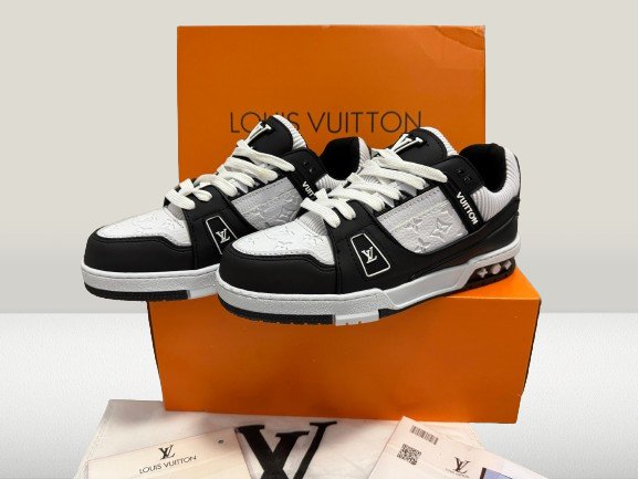 Louis Vuitton Trainers Studio view in white background