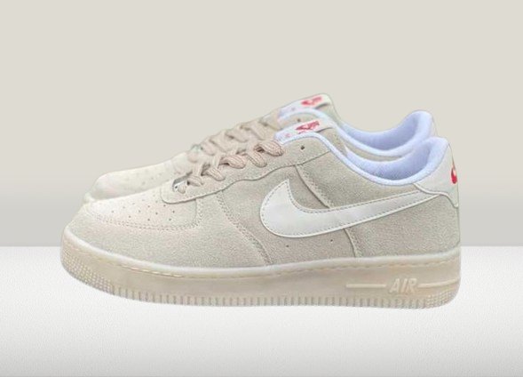 Nike Air Force 1 shoes in white concrete