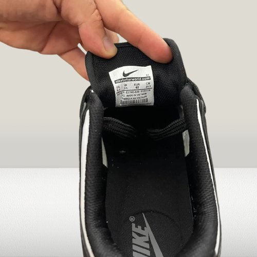 Nike Dunk Low shoes with logo and QR code