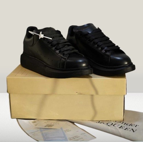 Premium black leather Alexander McQueen shoes
