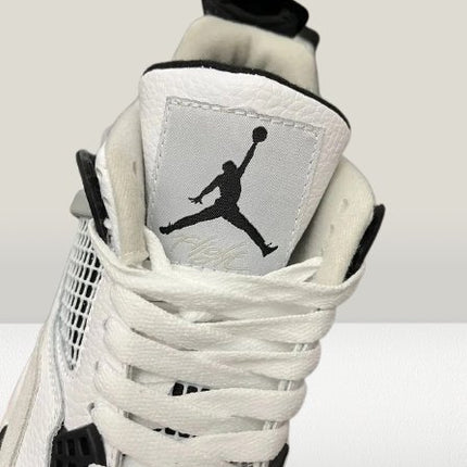 Premium leather Jordan 4 Military Black shoes