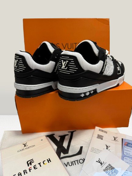 Stylish Louis Vuitton black and white trainers