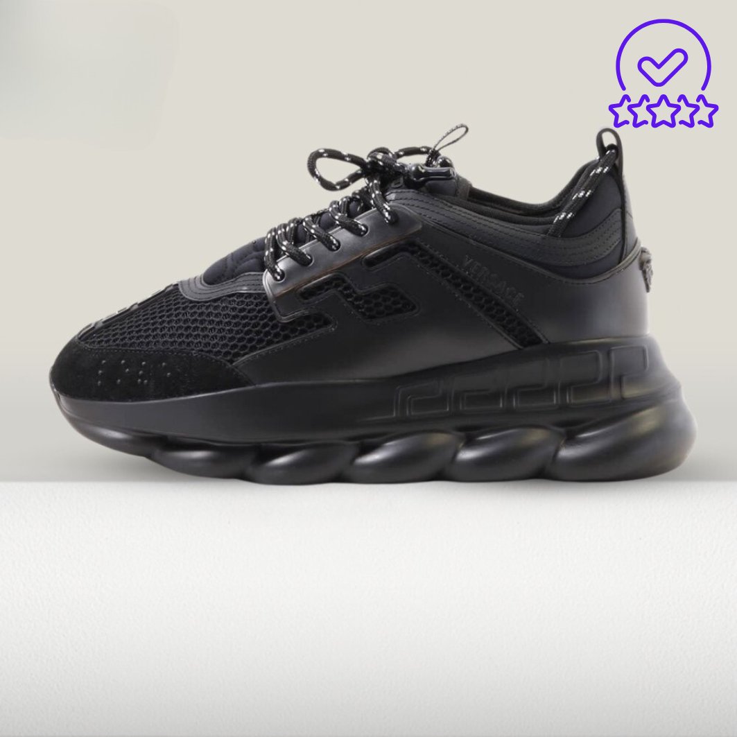 Versace Chain Reaction Black Shoes