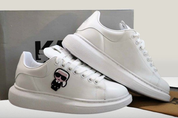White Karl Lagerfeld Sneakers-stylish luxury footwear