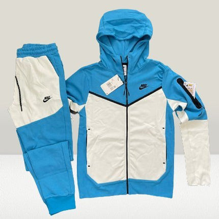 Nike Tech Fleece Baby - Blue 2025 [Full - Set] - ShoeResidenceNike Tech Fleece albastru deschis cu logo NikeNike TechSalbalb compleualb fleece3