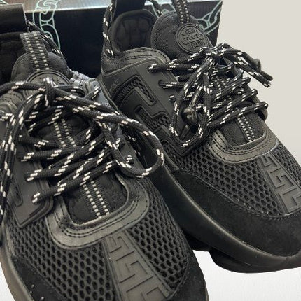 Versace Chain Reaction Black Premium [Full - Box] - ShoeResidenceVersace Chain Reaction Black Shoes laces viewVersace36Adidas Pantof Versace BlackAdidas Pantof Versace OLXadidas versace4
