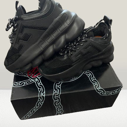 Versace Chain Reaction Black Premium [Full - Box] - ShoeResidenceStudio view of Versace Chain Reaction Black Shoes Versace36Adidas Pantof Versace BlackAdidas Pantof Versace OLXadidas versace7