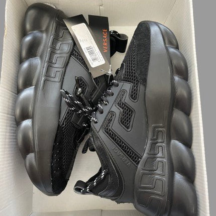 Versace Chain Reaction Black Premium [Full - Box] - ShoeResidencePackage of Studio view of Versace Chain Reaction Black ShoesVersace36Adidas Pantof Versace BlackAdidas Pantof Versace OLXadidas versace8