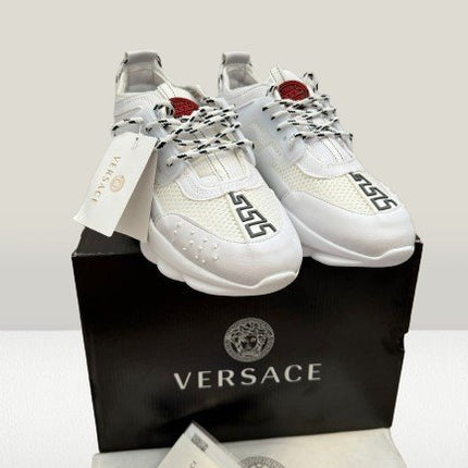 Versace - Chain Reaction White [FULL - BOX] - ShoeResidenceVersace Chain Reaction White sneakers front view Versace36adidas versaceAdidas Versace Chainadidas versace chain reaction2