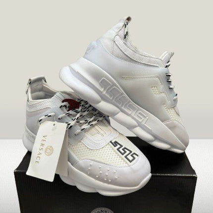 Versace - Chain Reaction White [FULL - BOX] - ShoeResidenceTop view of Versace Chain Reaction White sneakersVersace36adidas versaceAdidas Versace Chainadidas versace chain reaction8